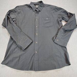 KÜHL Men’s Large Performance Button Up Shirt Gray Outdoor Hiking Travel